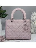 Dior Lady Dior Flap Bag in Ultra-Matte Cannage Calfskin Pink 2019