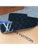 Louis Vuitton Monogram Calfskin Belt 35mm with LV Buckle Black/Silver 2019