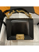 Chanel Calfskin Mini Boy Flap bag AS3018 Black 2021 