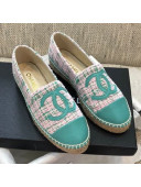 Chanel Tweed Flat Espadrilles G29762 Green 2021