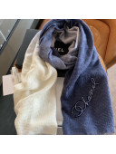 Chanel Cashmere Gradual Color Scarf 75x200cm Gray/Blue 2019