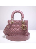 Dior Lady Dior Bag 20cm in Cannage Lambskin Dark Pink 2019