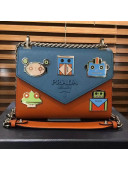 Prada Monochrome Logo Shoulder Bag 1BD127 Blue/Orange 2018