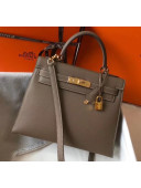 Hermes Kelly 28cm Top Handle Bag in Epsom Leather Etoupe 2020