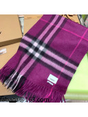 Burberry Check Cashmere Scarf 30x168cm Purple 2021 110329