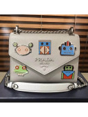 Prada Monochrome Logo Shoulder Bag 1BD127 White 2018