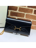 Gucci Leather Clutch with Chain 614381 Black 2021