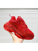 Balenciaga Triple S Clear Outsole Sneakers Red 2019