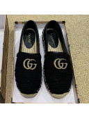 Gucci GG Crochet Knit Espadrille Black 2019