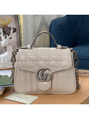 Gucci GG Marmont Geometric Leather Mini Top Handle Bag 583571 White 2021