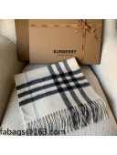 Burberry Check Cashmere Scarf 30x168cm White 2021 110339