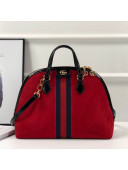 Gucci Ophidia Suede Medium Top Handle Bag 524533 Red 2021