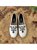 Prada Logo Canvas Espadrilles White 2022 55