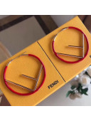 Fendi Large F Is Fendi Hoop Earrings Red 2019