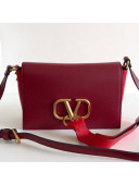 Valentino VRing Small Flap Crossbody Bag Burgundy/Red 2019