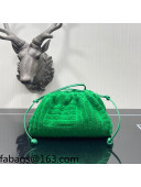 Bottega Veneta Mini Pouch Sponge Crossbody Bag 585852 Grass Green 2021