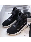 Balenciaga Triple S x Nike Stretch Knit High-top Lace-up Sneakers Black 03 2019 (For Women and Men)