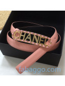 Fendi Calfskin Belt 20mm with CHANEL Buckle Pink 2020