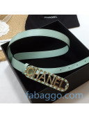 Fendi Calfskin Belt 20mm with CHANEL Buckle Green 2020