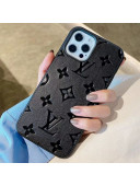 Louis Vuitton Monogram Leather iPhone Case Black 2021