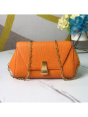 Bottega Veneta Grained Calfskin Mini BV Angle Chain Bag Orange 2019