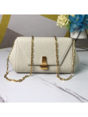 Bottega Veneta Grained Calfskin Mini BV Angle Chain Bag White 2019