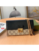 Gucci Padlock Chain Wallet 658226 Black 2021