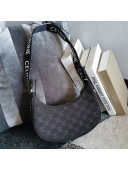 Celine Ava Hobo Bag in Logo Triomphe Canvas Black 2021