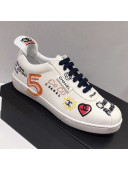 Chanel Fabric COCO Graffiti Sneakers White 2019