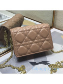 Dior Lady Dior Nano Pouch Clutch with Chain in Beige Cannage Calfskin 2020