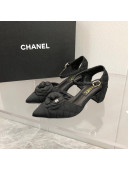 Chanel Quilted Grosgrain Open Shoe/Slingback Pumps 5cm G38365 Black 2021 