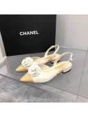 Chanel Quilted Lambskin Open Shoe/Slingback Pumps 2cm G38362 White 2021 