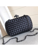 Bottega Veneta Silk Chain Knot Intreccio Impero Clutch Black 2019