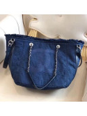 Chanel Denim Canvas Deauville Hobo Bag Blue 2018