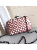 Bottega Veneta Silk Chain Knot Intreccio Impero Clutch Pink 2019