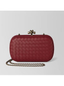 Bottega Veneta Chain Knot Intreccio Nappa Clutch Red 2019