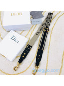 Dior Adjustable Shoulder Strap in Black 'Christian Dior' Embroidery 2020