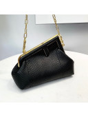 Fendi First Small Snakeskin Leather Bag Black 2021 80018M