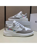 Givenchy Grainy Calfskin Embroidered Logo Sneaker White/Grey 2020(For Women and Men)