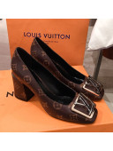 Louis Vuitton Madeleine Monogram Canvas Square LV Pumps 7.5cm Heel 2020