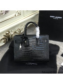 Saint Laurent Classic Nano Sac De Jour Bag in Embossed Crocodile Leather Black 2021