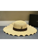 Louis Vuitton Straw Wave Wide Brim Hat Beige LV03 2021