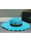 Louis Vuitton Straw Wave Wide Brim Hat Blue LV05 2021