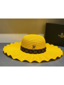 Louis Vuitton Straw Wave Wide Brim Hat Yellow LV08 2021