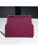 Louis Vuitton Clémence Monogram Empreinte Leather Long Wallet M62535 Fuchsia 