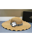 Chanel Straw Wave Wide Brim Hat Beige C27 2021