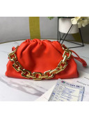 Bottega Veneta Small The Chain Pouch Clutch Bag With Square Ring Chain Red 2020