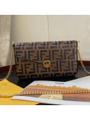 Fendi FF Wallet on Chian WOC with Pouches/Mini Bag Brown 2019