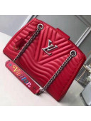 Louis Vuitton Calfskin New Wave Chain Tote Bag M51497 Red 2018