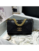 Chanel Crochet Quilted Calfskin 19 Wallet on Chain WOC AP0957 Black 2021